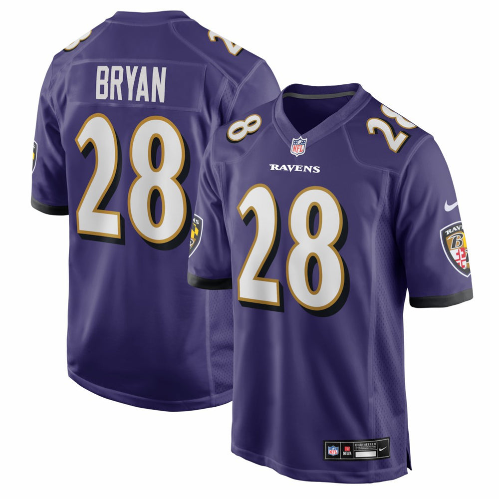 Taven Bryan  Team Game Jersey - Baltimore Ravens Jerseys