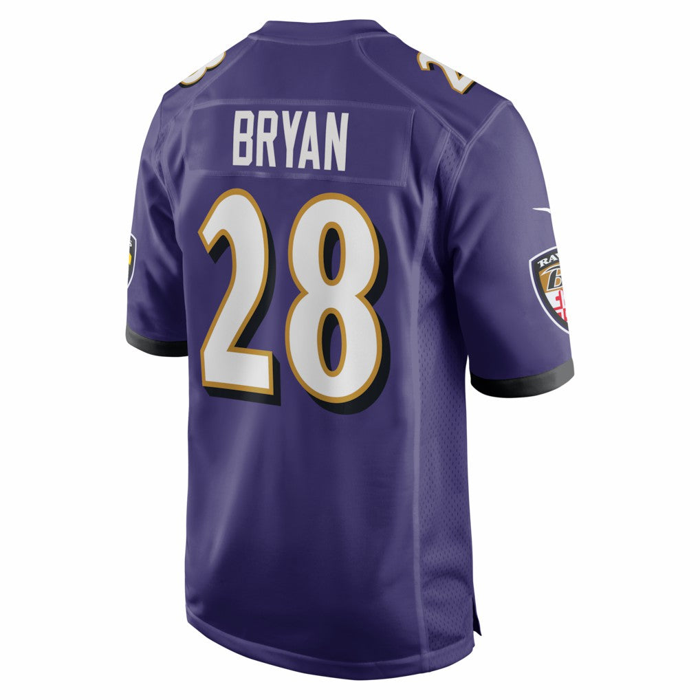 Taven Bryan  Team Game Jersey - Baltimore Ravens Jerseys