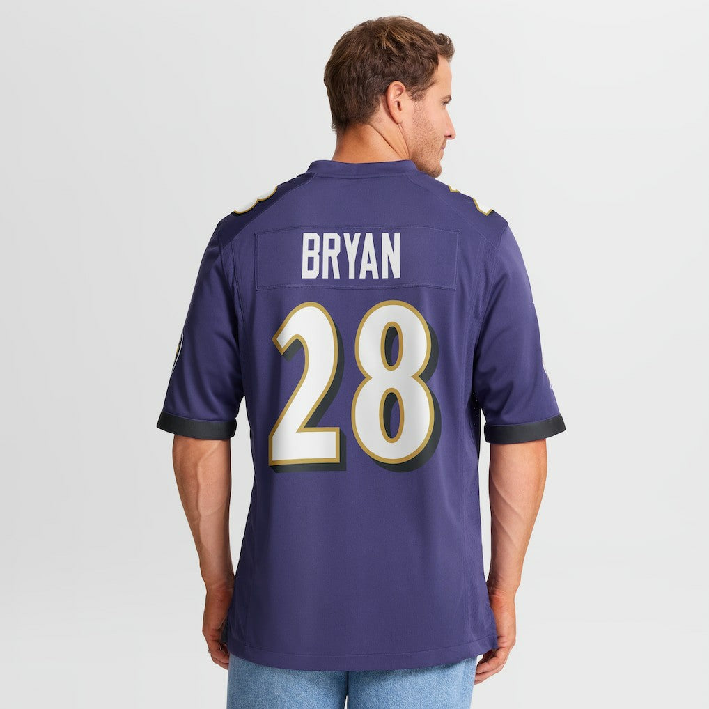 Taven Bryan  Team Game Jersey - Baltimore Ravens Jerseys