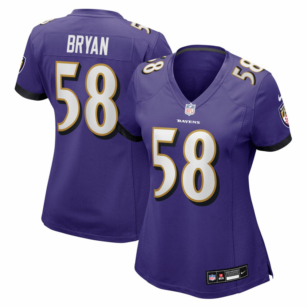 Taven Bryan  Women's Team Game Jersey - Baltimore Ravens Jerseys