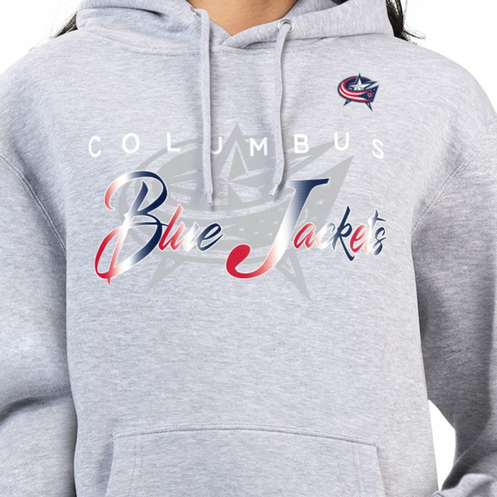 NHL Columbus Blue Jackets G-III 4Her by Carl Banks Women's Shadow Logo Fleece Hoodie