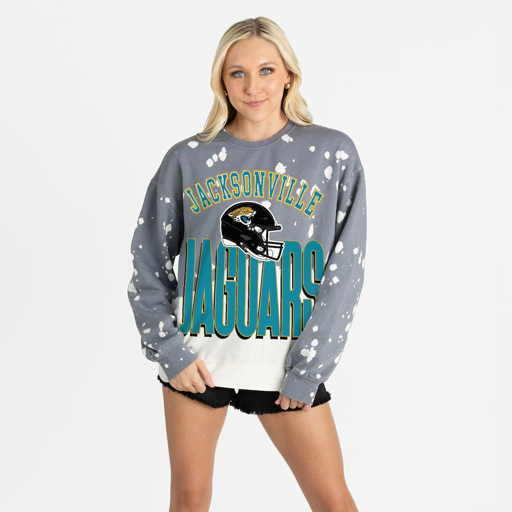 Gameday Couture Women's Arch Rivals Faded Wash Sweatshirt - Jacksonville Jaguars Sweatshirts