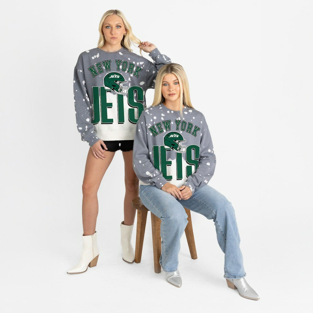 Gameday Couture Women's Arch Rivals Faded Wash Sweatshirt - New York Jets Sweatshirts