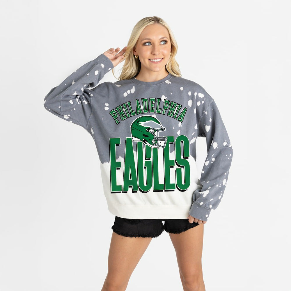 Gameday Couture Women's Arch Rivals Faded Wash Sweatshirt - Philadelphia Eagles Sweatshirts