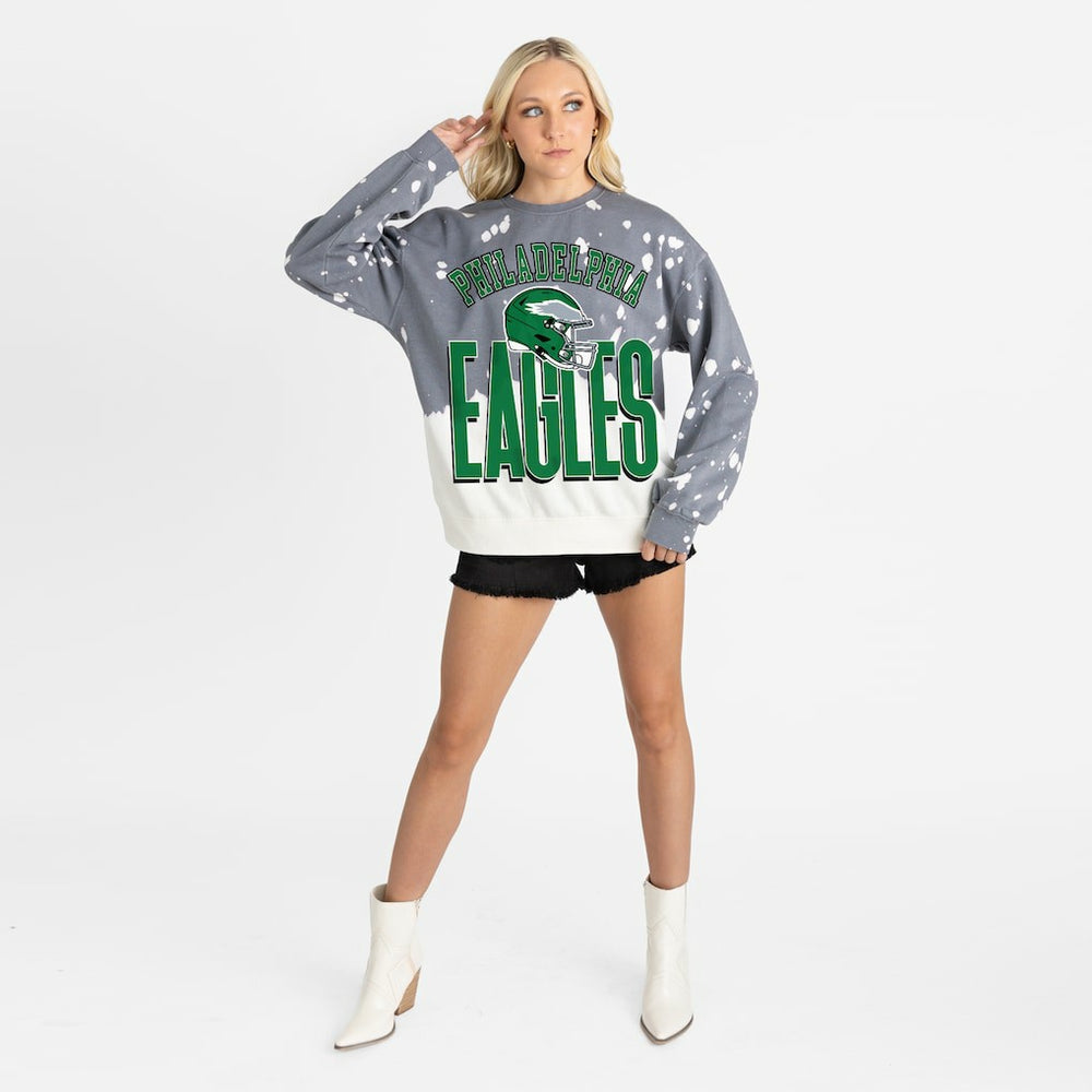 Gameday Couture Women's Arch Rivals Faded Wash Sweatshirt - Philadelphia Eagles Sweatshirts