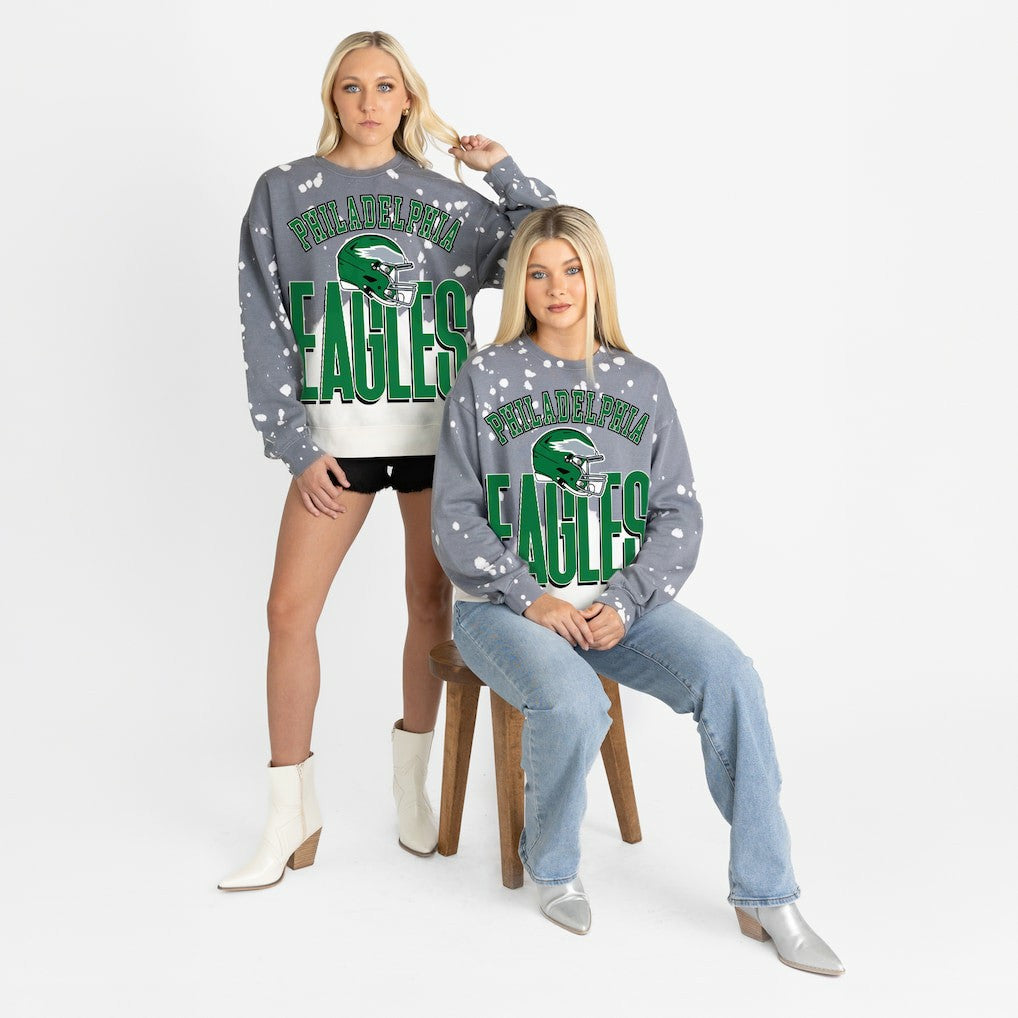 Gameday Couture Women's Arch Rivals Faded Wash Sweatshirt - Philadelphia Eagles Sweatshirts