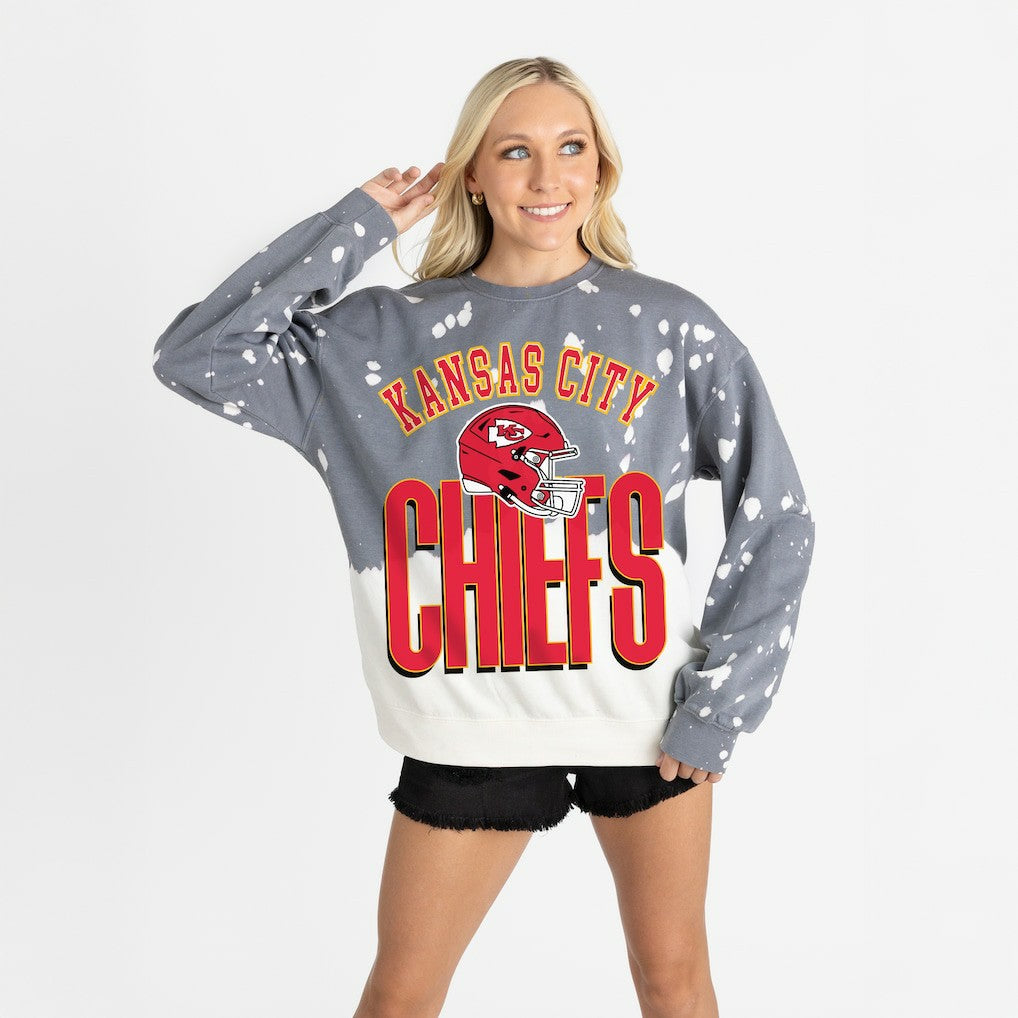 Gameday Couture Women's Arch Rivals Faded Wash Sweatshirt - Kansas City Chiefs Sweatshirts