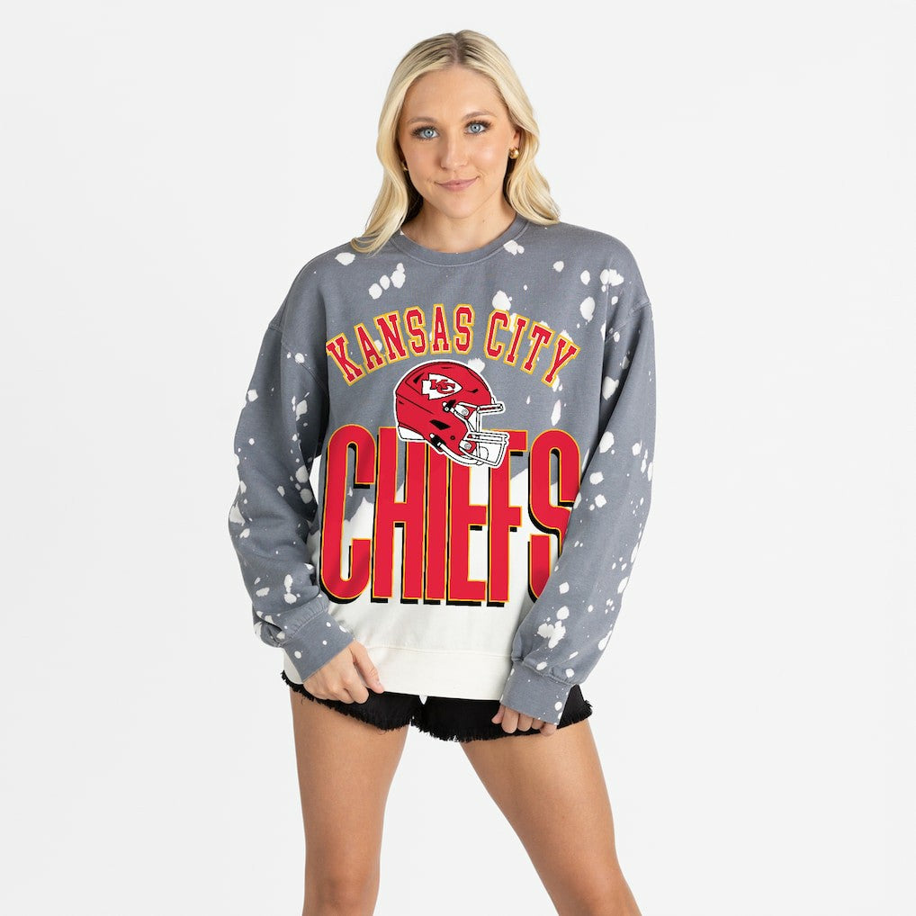 Gameday Couture Women's Arch Rivals Faded Wash Sweatshirt - Kansas City Chiefs Sweatshirts