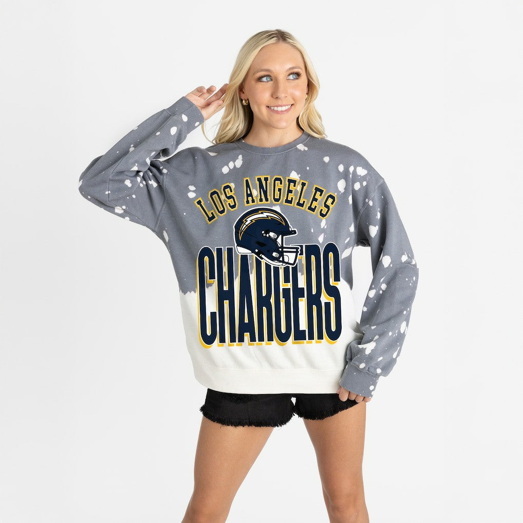 Gameday Couture Women's Arch Rivals Faded Wash Sweatshirt - Los Angeles Chargers Sweatshirts