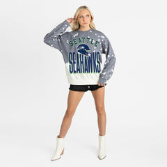 Gameday Couture Women's Arch Rivals Faded Wash Sweatshirt - Seattle Seahawks Sweatshirts