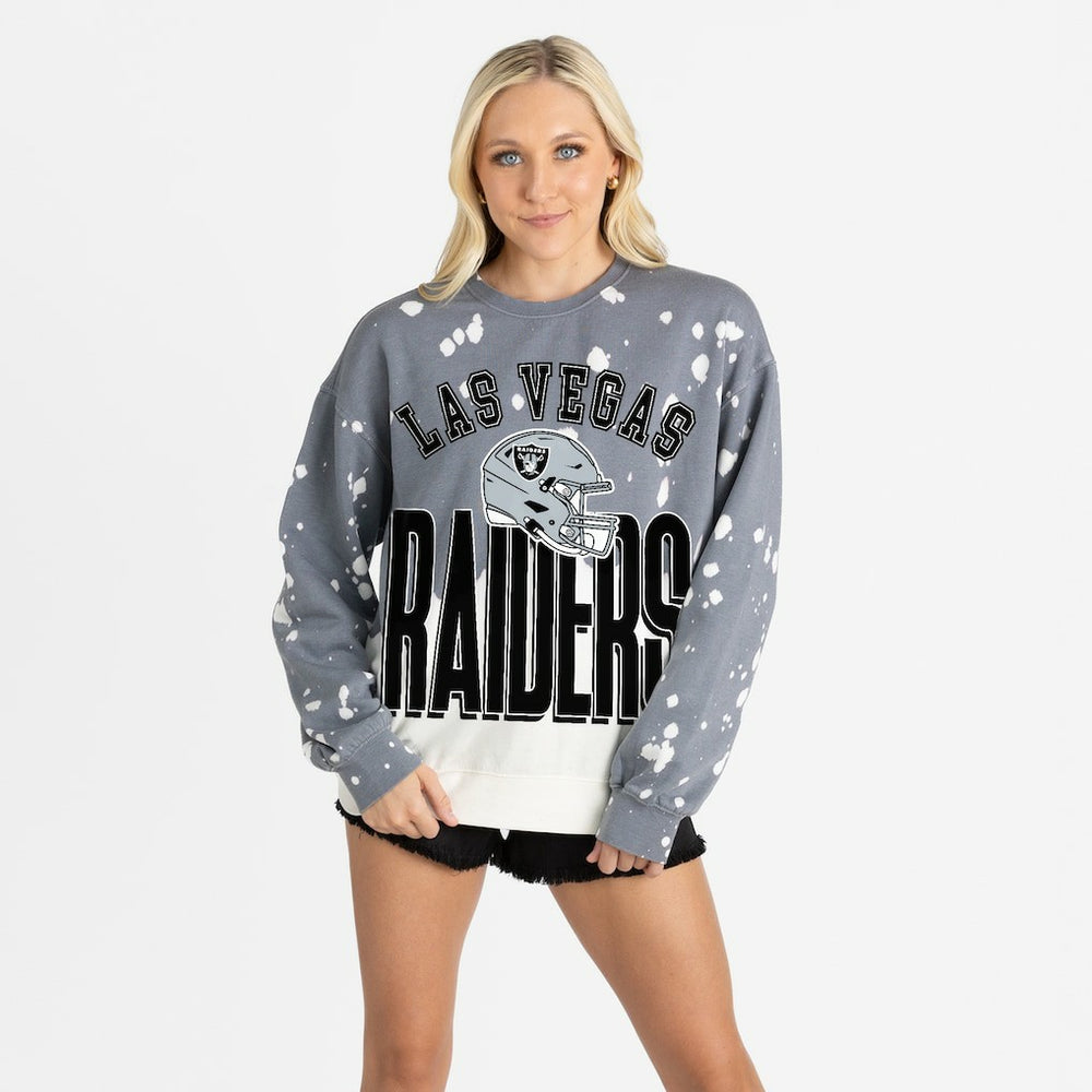 Gameday Couture Women's Arch Rivals Faded Wash Sweatshirt - Las Vegas Raiders Sweatshirts