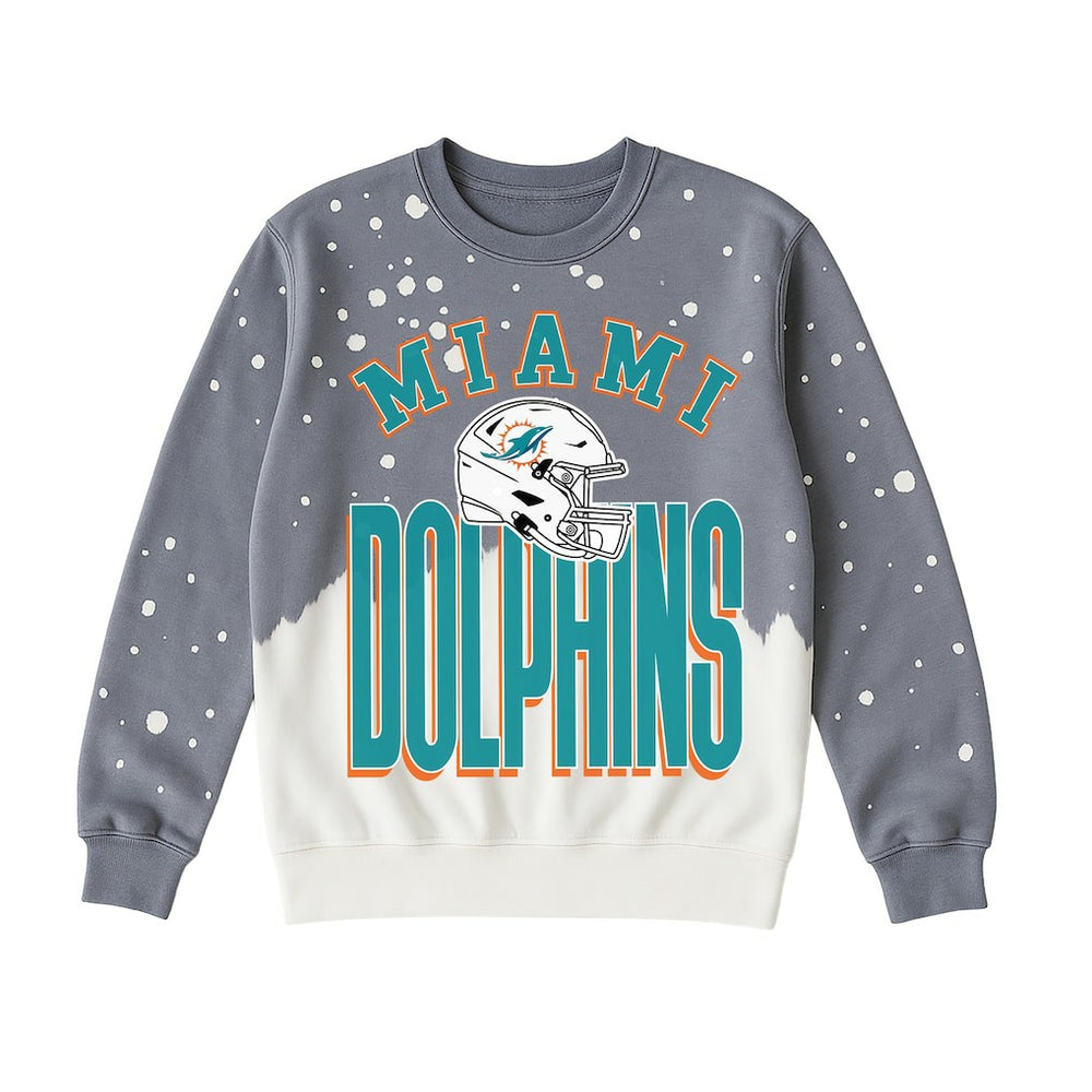 Gameday Couture Women's Arch Rivals Faded Wash Sweatshirt - Miami Dolphins Sweatshirts