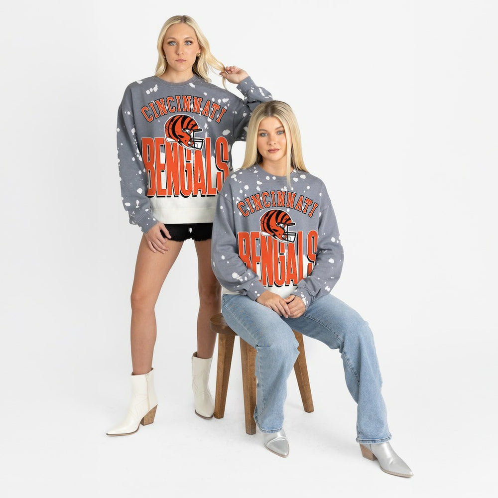 Gameday Couture Women's Arch Rivals Faded Wash Sweatshirt - Cincinnati Bengals Sweatshirts