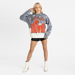 Gameday Couture Women's Arch Rivals Faded Wash Sweatshirt - Cleveland Browns Sweatshirts