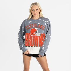 Gameday Couture Women's Arch Rivals Faded Wash Sweatshirt - Cleveland Browns Sweatshirts