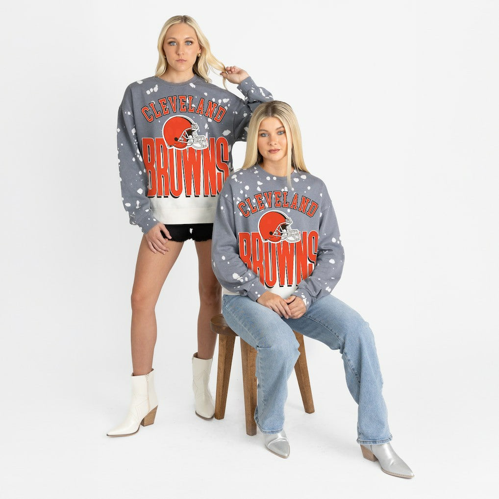 Gameday Couture Women's Arch Rivals Faded Wash Sweatshirt - Cleveland Browns Sweatshirts