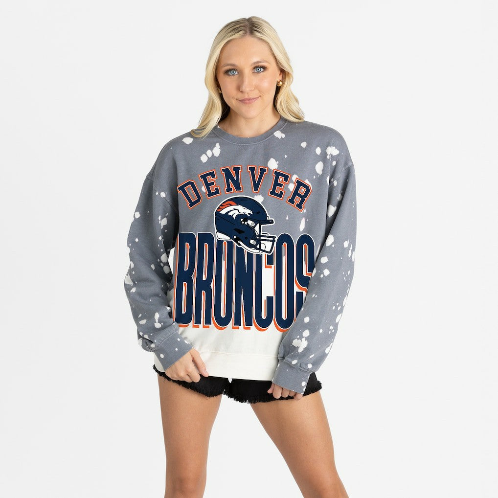 Gameday Couture Women's Arch Rivals Faded Wash Sweatshirt - Denver Broncos Sweatshirts