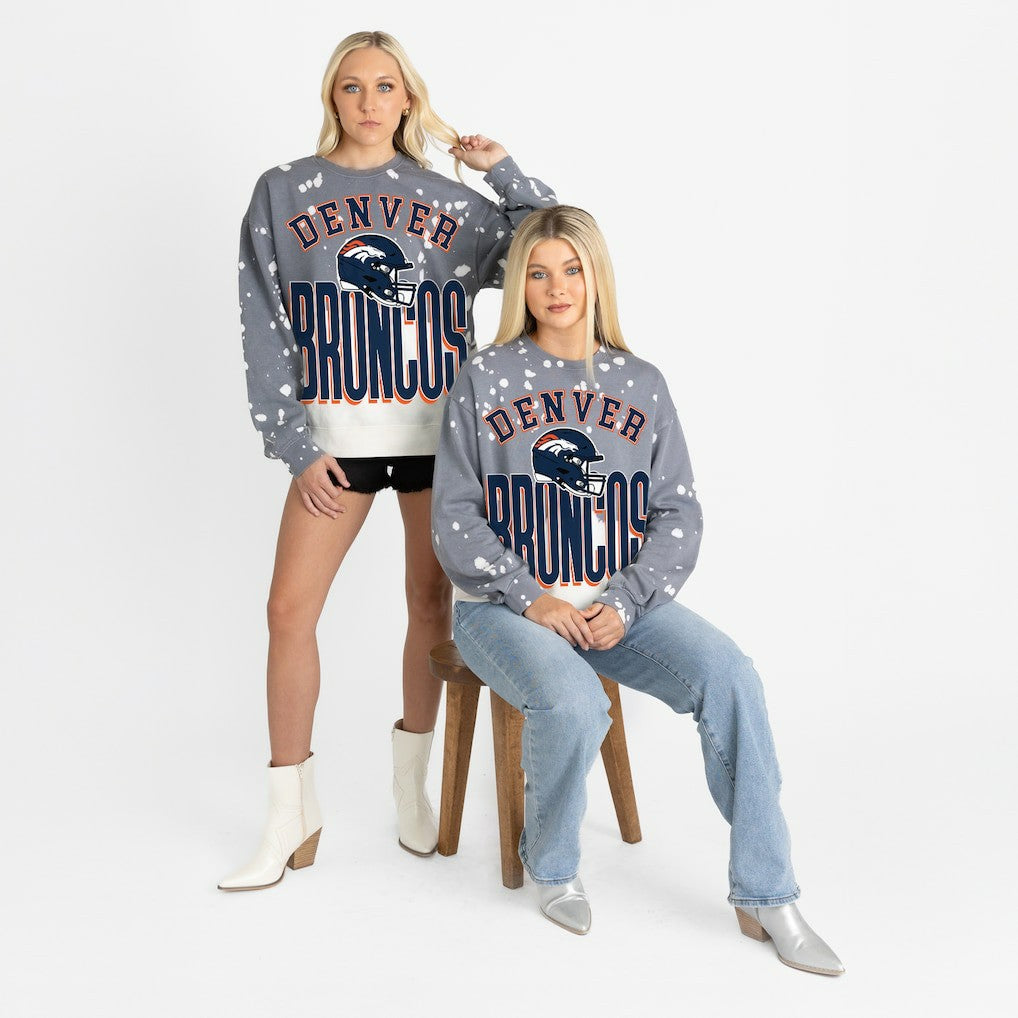 Gameday Couture Women's Arch Rivals Faded Wash Sweatshirt - Denver Broncos Sweatshirts
