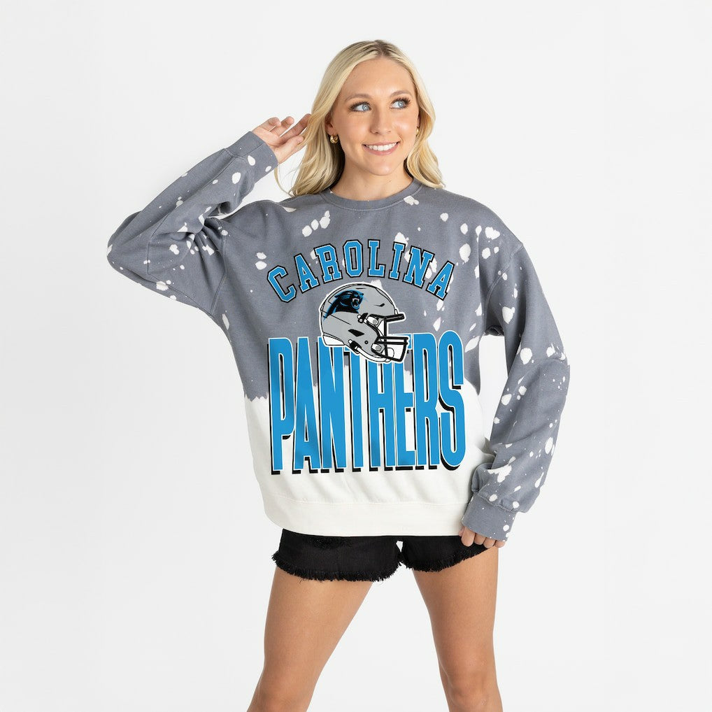 Gameday Couture Women's Arch Rivals Faded Wash Sweatshirt - Carolina Panthers Sweatshirts
