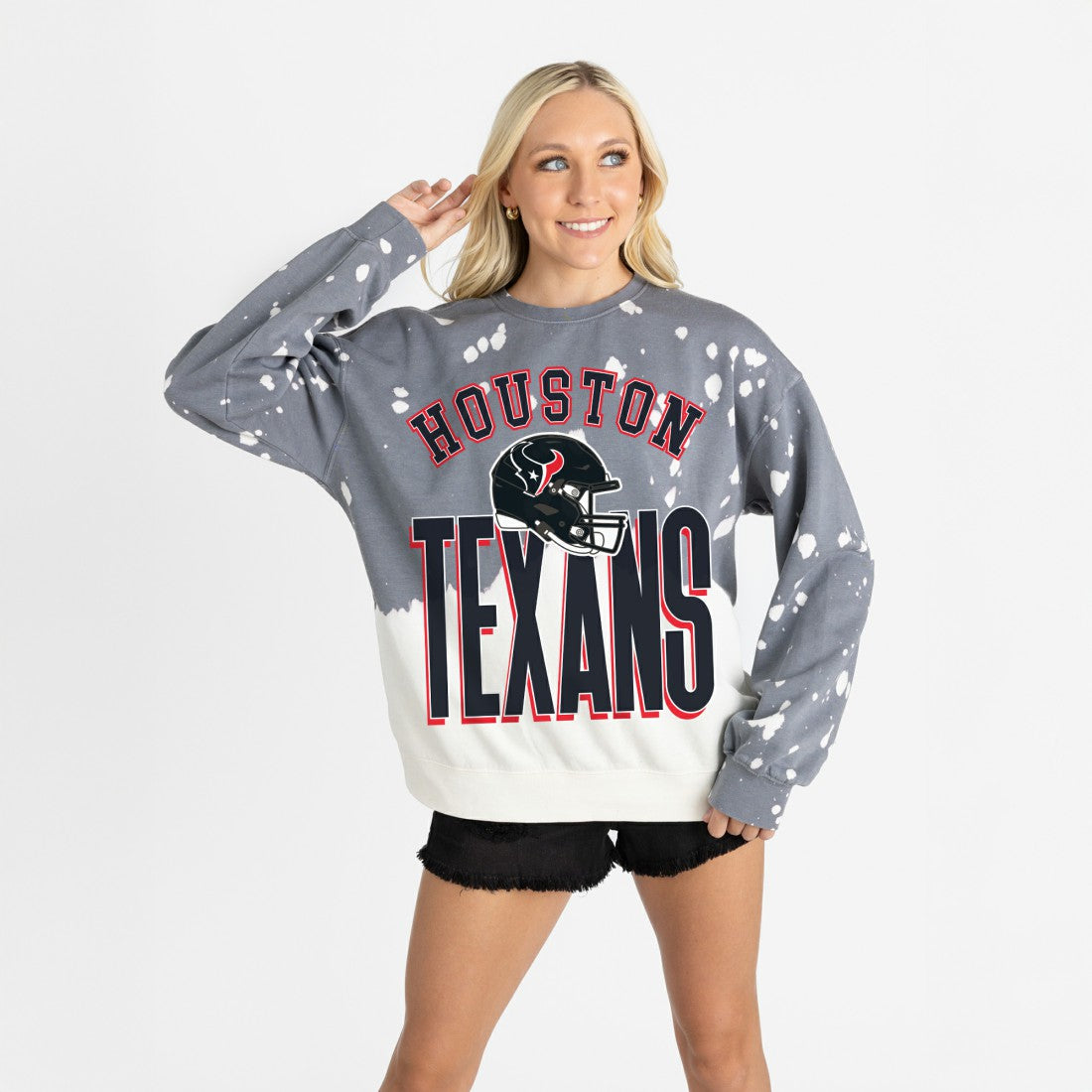 Gameday Couture Women's Arch Rivals Faded Wash Sweatshirt - Houston Texans Sweatshirts