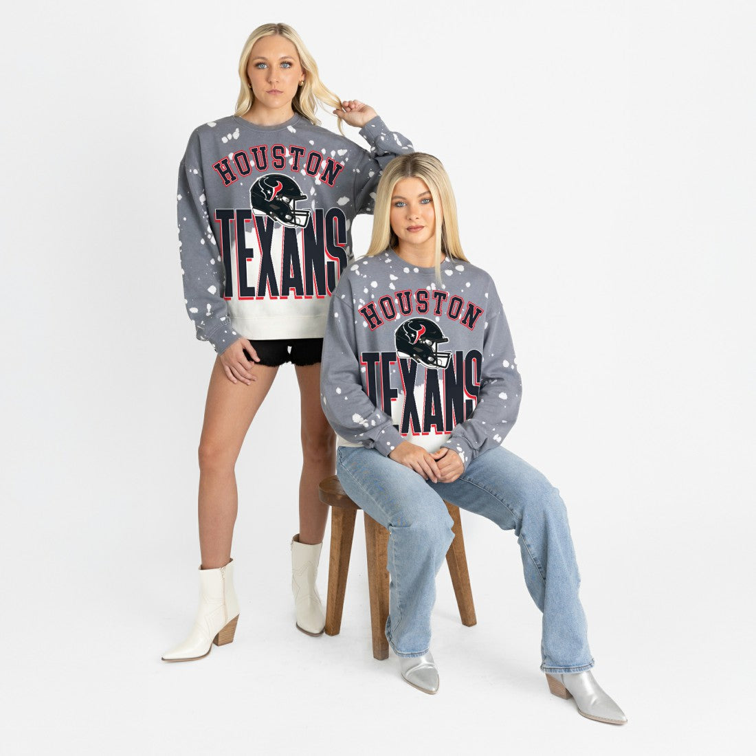 Gameday Couture Women's Arch Rivals Faded Wash Sweatshirt - Houston Texans Sweatshirts
