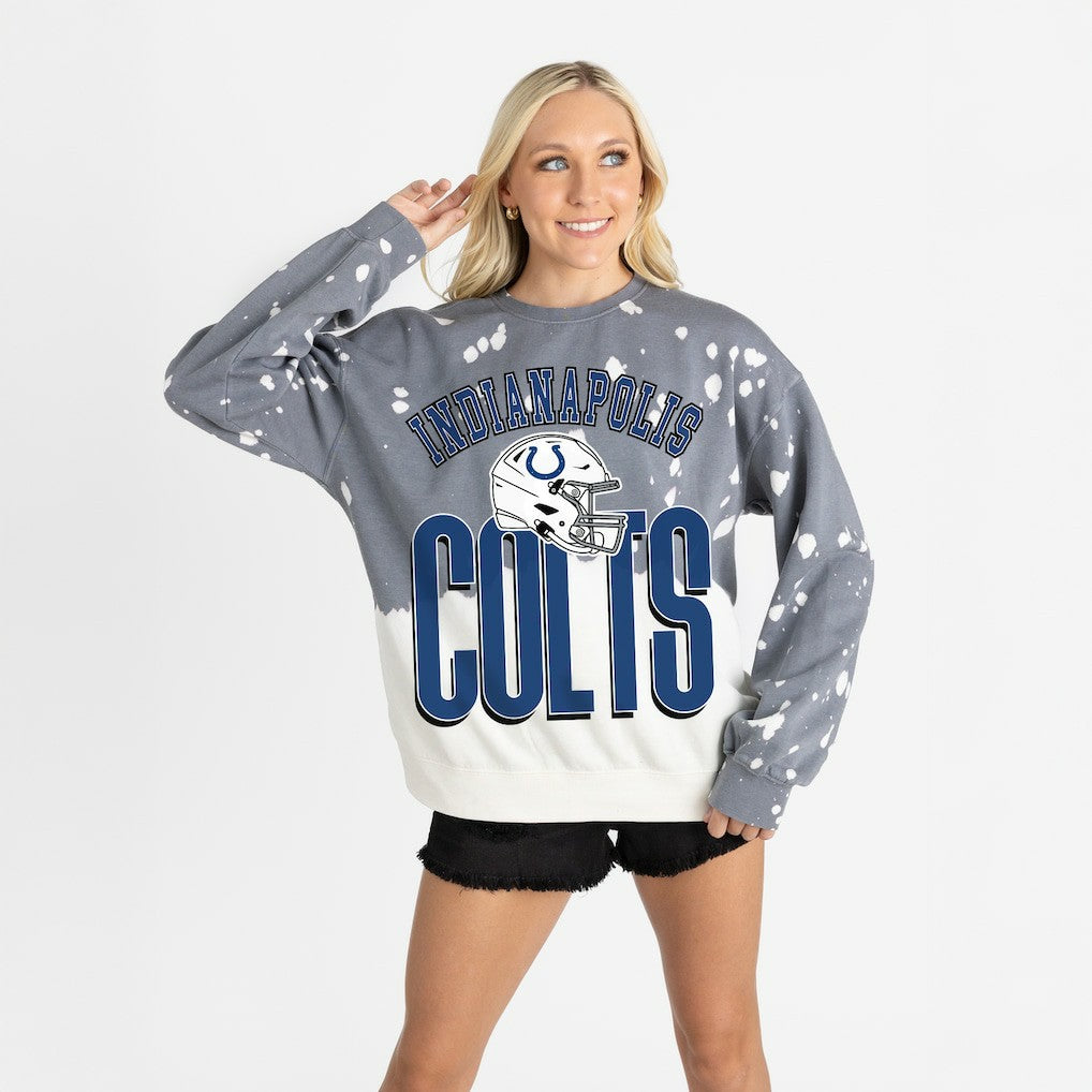 Gameday Couture Women's Arch Rivals Faded Wash Sweatshirt - Indianapolis Colts Sweatshirts