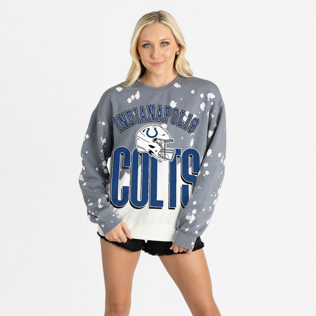 Gameday Couture Women's Arch Rivals Faded Wash Sweatshirt - Indianapolis Colts Sweatshirts