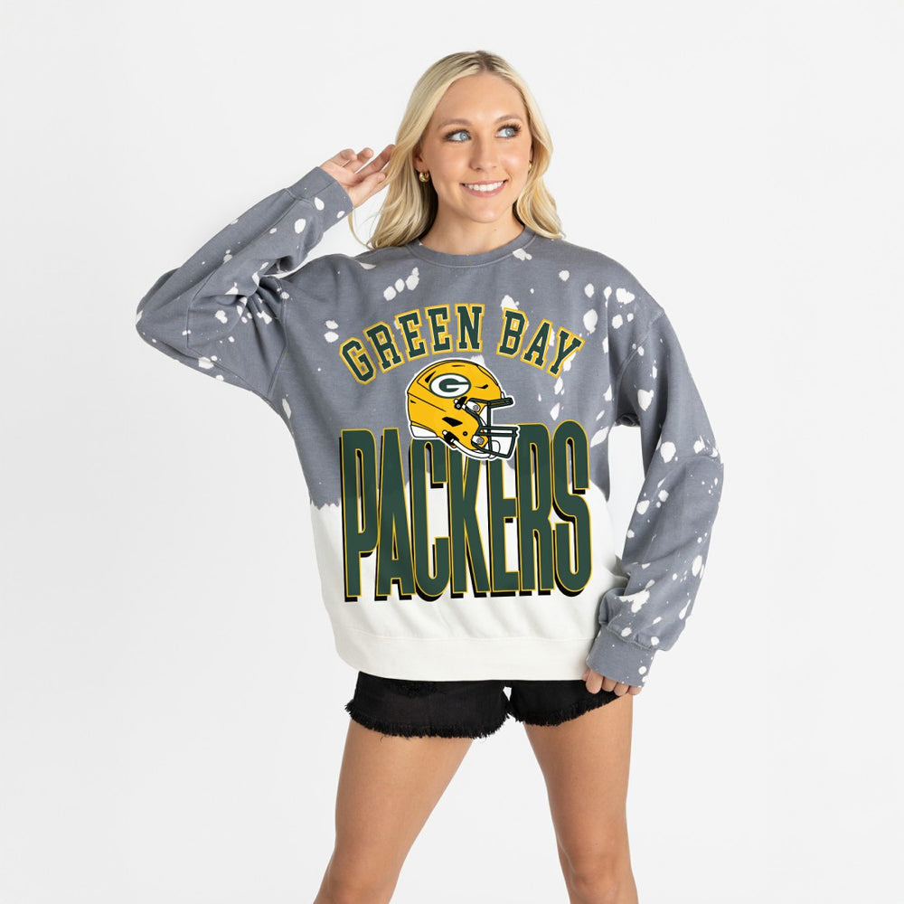 Gameday Couture Women's Arch Rivals Faded Wash Sweatshirt - Green Bay Packers Sweatshirts