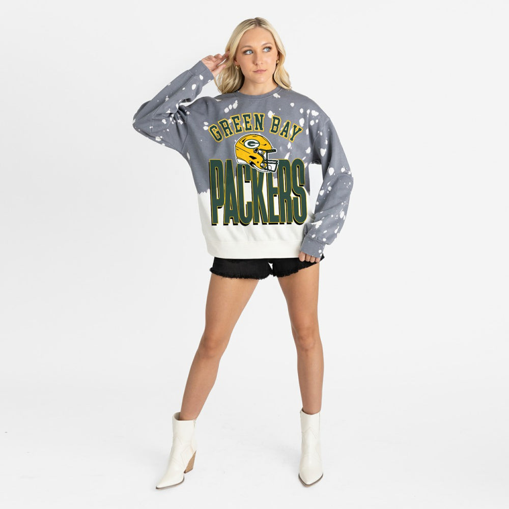 Gameday Couture Women's Arch Rivals Faded Wash Sweatshirt - Green Bay Packers Sweatshirts