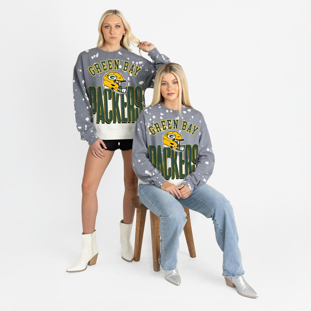 Gameday Couture Women's Arch Rivals Faded Wash Sweatshirt - Green Bay Packers Sweatshirts