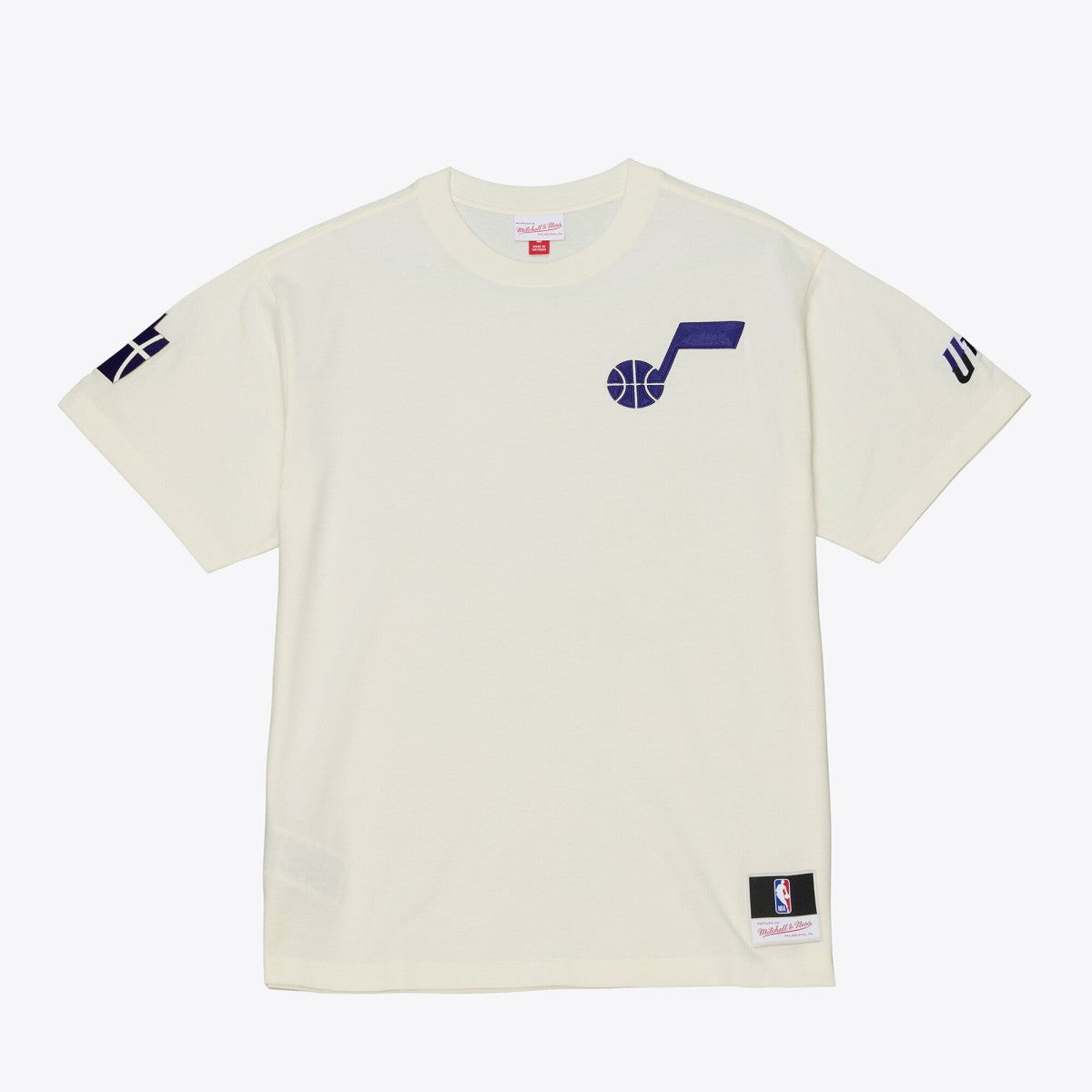 Mitchell & Ness Utah Jazz Hardwood Classics Chainstitch Premium T-Shirt