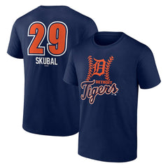 Navy Tarik Skubal Detroit Tigers Fastball Player Name & Number T-Shirt