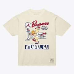 Cream Atlanta Braves Mitchell & Ness Deli T-Shirt