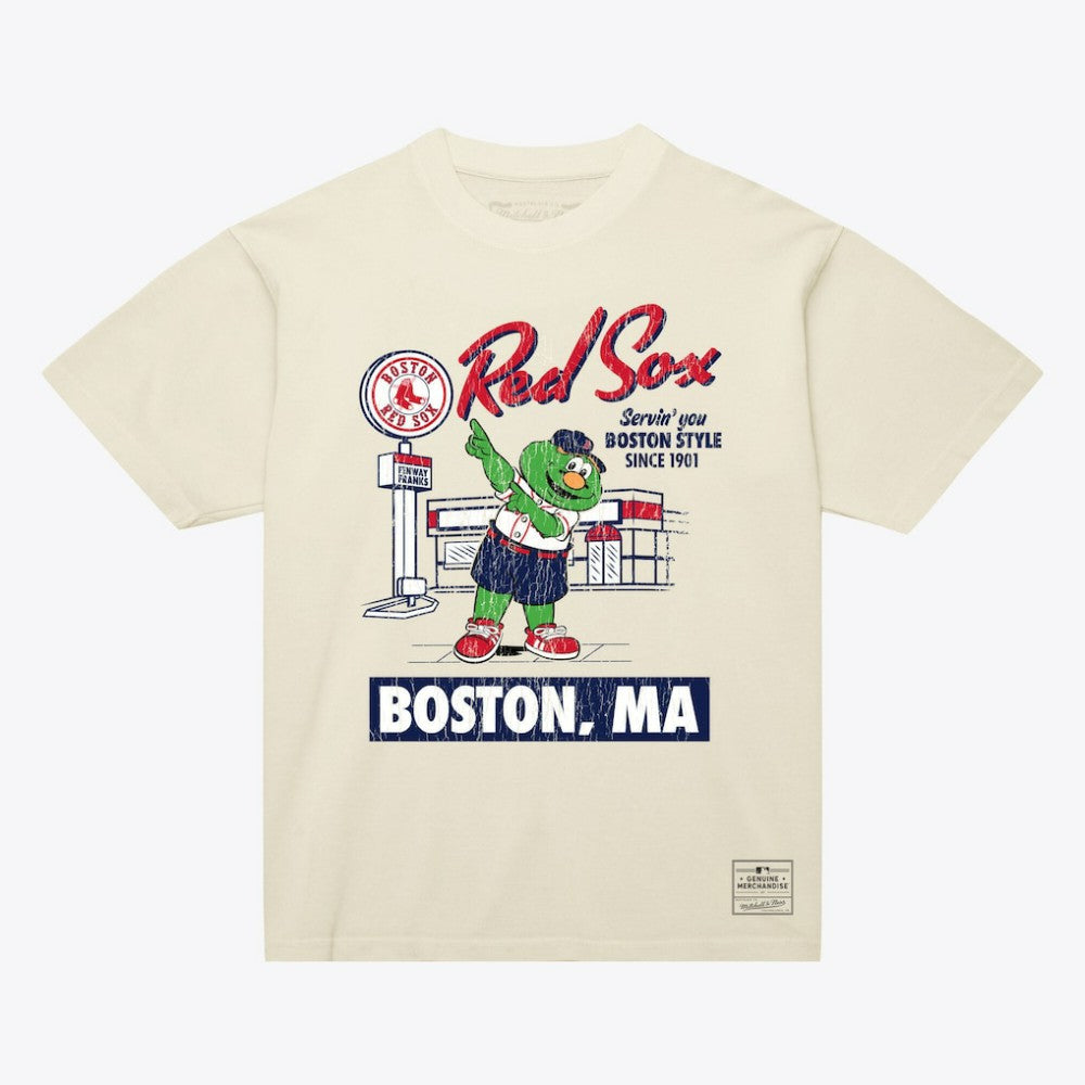 Cream Boston Red Sox Mitchell & Ness Deli T-Shirt