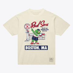 Cream Boston Red Sox Mitchell & Ness Deli T-Shirt