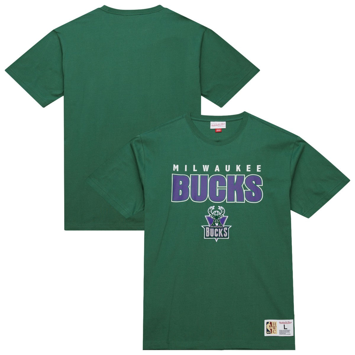 Mitchell & Ness Milwaukee Bucks Hardwood Classics Throw It Back Premium T-Shirt