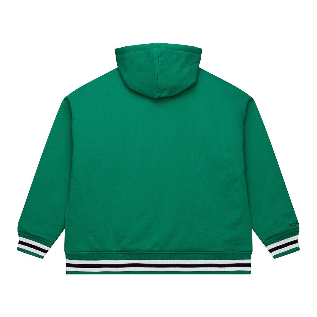 Mitchell & Ness Boston Celtics Throw It Back Quilted Fleece Quarter-Zip Hoodie