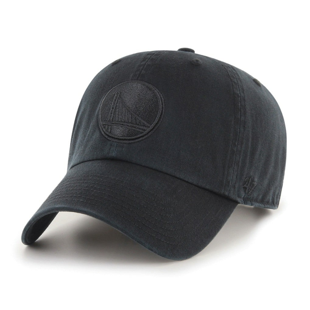 47 brand Golden State Warriors '47 Black on Black Clean Up Adjustable Hat