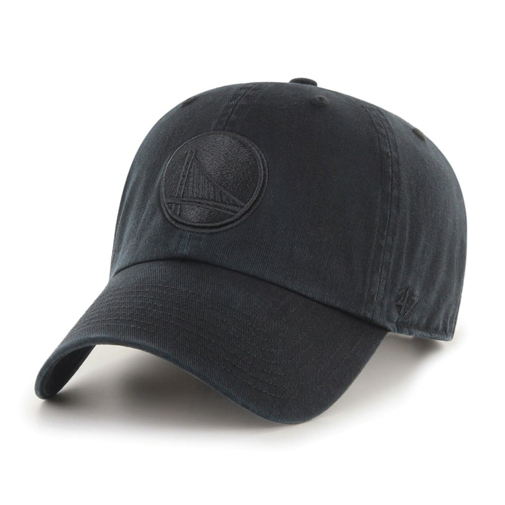 47 brand Golden State Warriors '47 Black on Black Clean Up Adjustable Hat