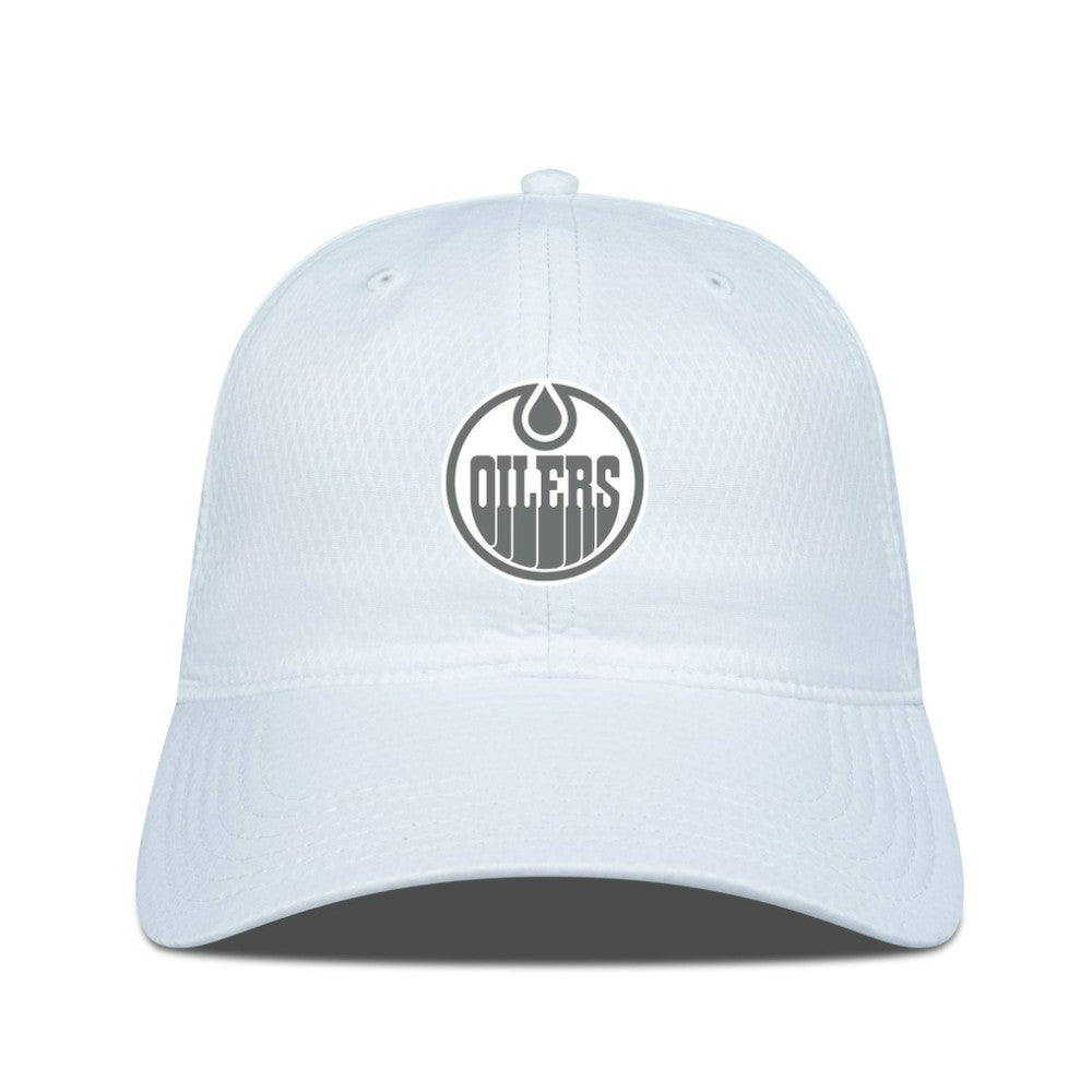 NHL Edmonton Oilers Levelwear Matrix Slate & Snow Unstructured Adjustable Hat