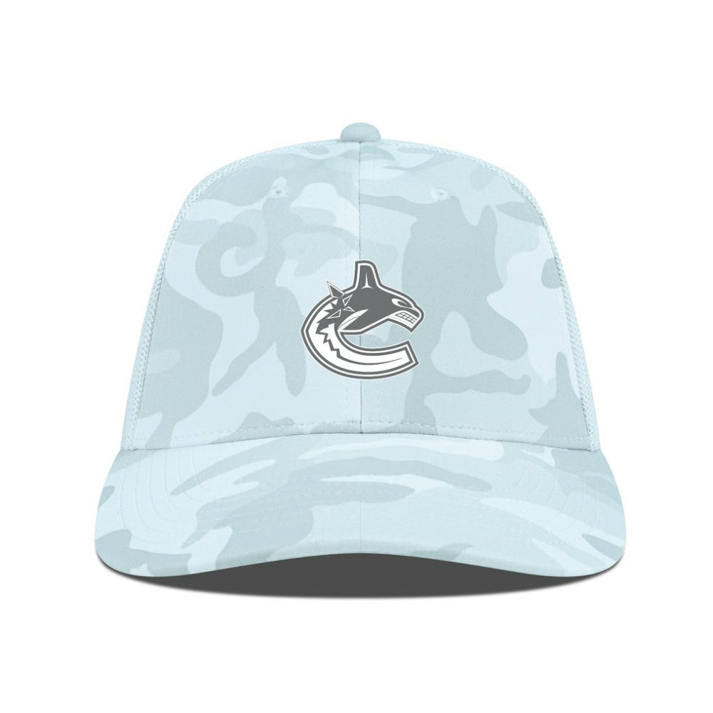 NHL Vancouver Canucks Levelwear Clash Slate & Snow Meshback Flex Hat