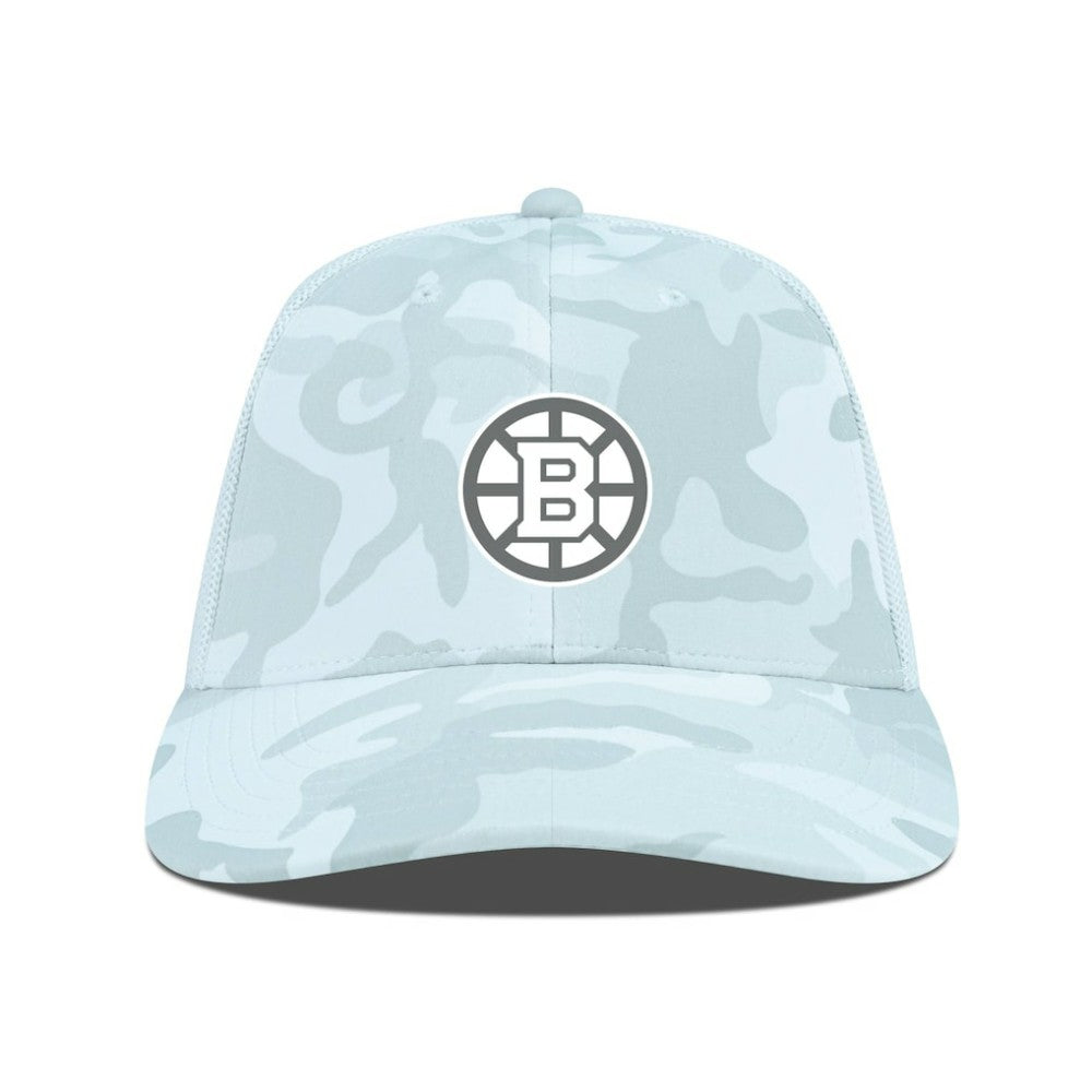 NHL Boston Bruins Levelwear Clash Slate & Snow Meshback Flex Hat