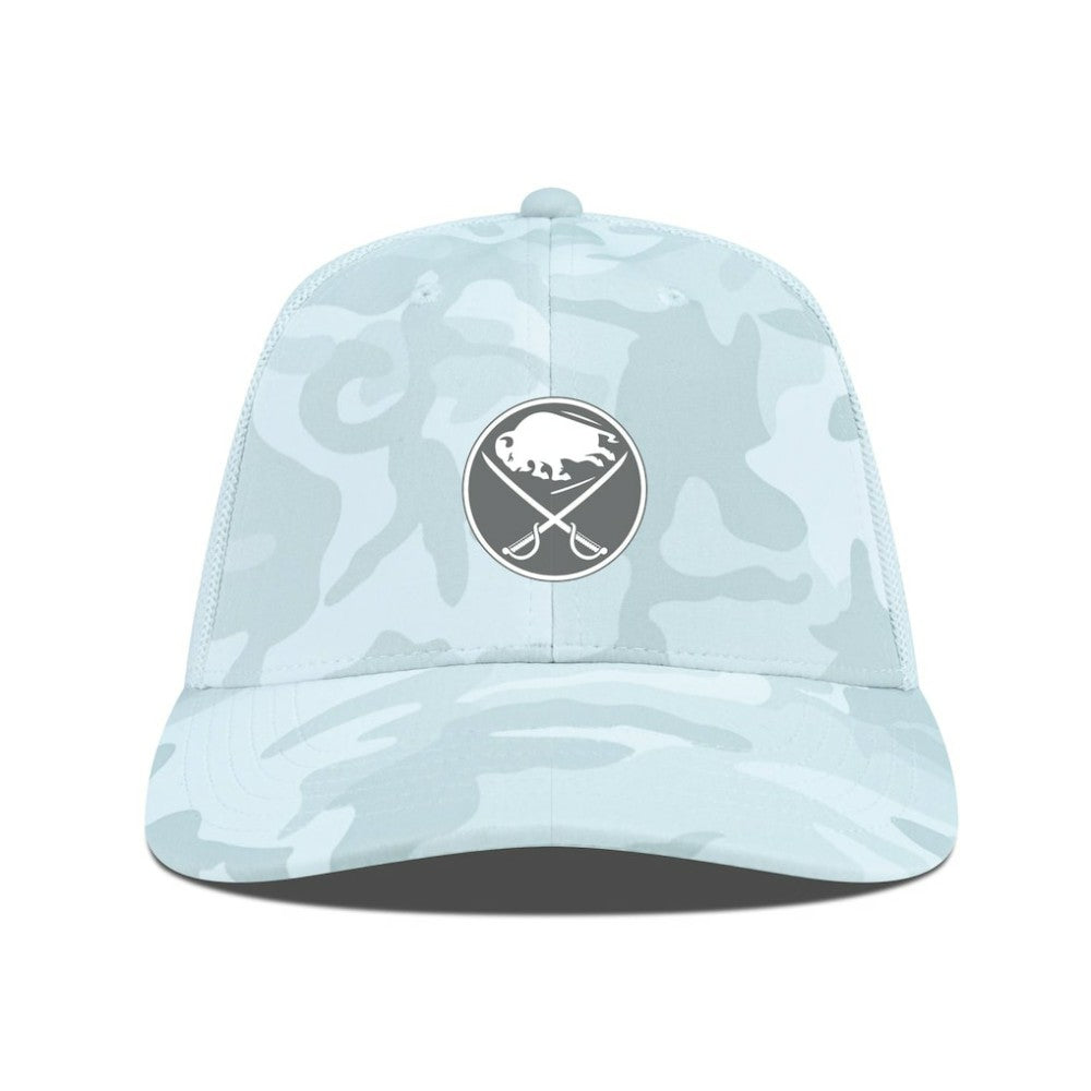 NHL Buffalo Sabres Levelwear Clash Slate & Snow Meshback Flex Hat