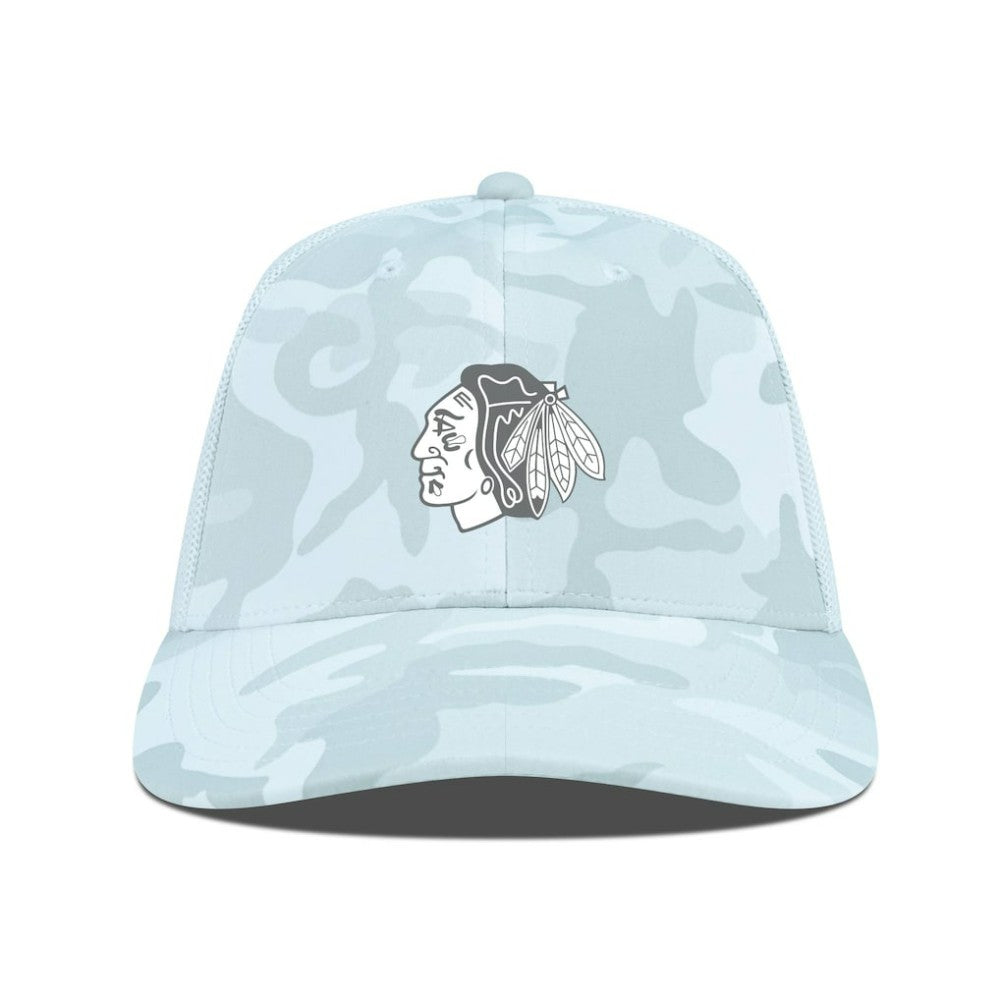 NHL Chicago Blackhawks Levelwear Clash Slate & Snow Meshback Flex Hat
