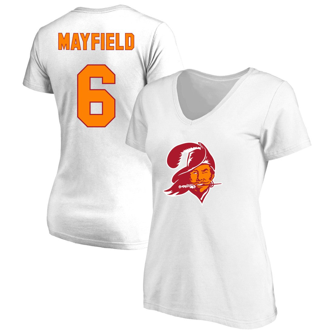 Baker Mayfield  Women's Plus Size Name & Number Scoop Neck T-Shirt - Tampa Bay Buccaneers T-shirts