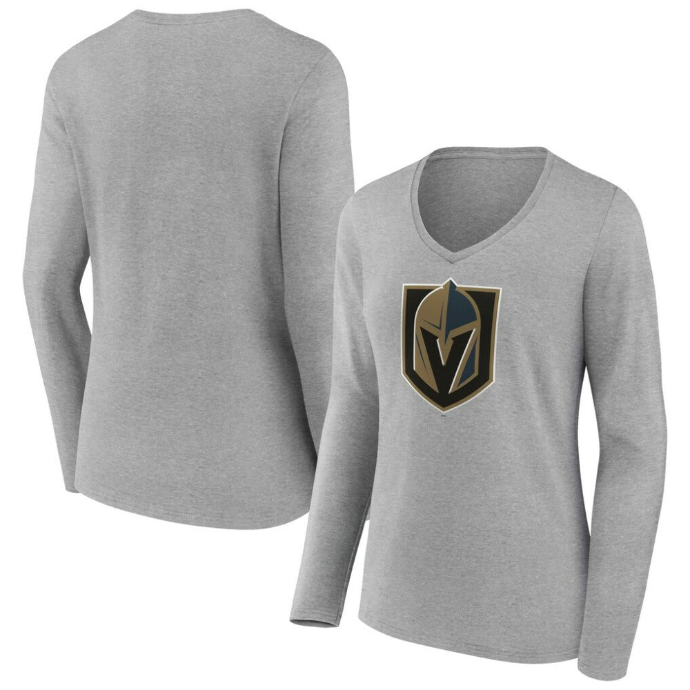 NHL Vegas Golden Knights Women's Primary Logo Long Sleeve V-Neck T-Shirt