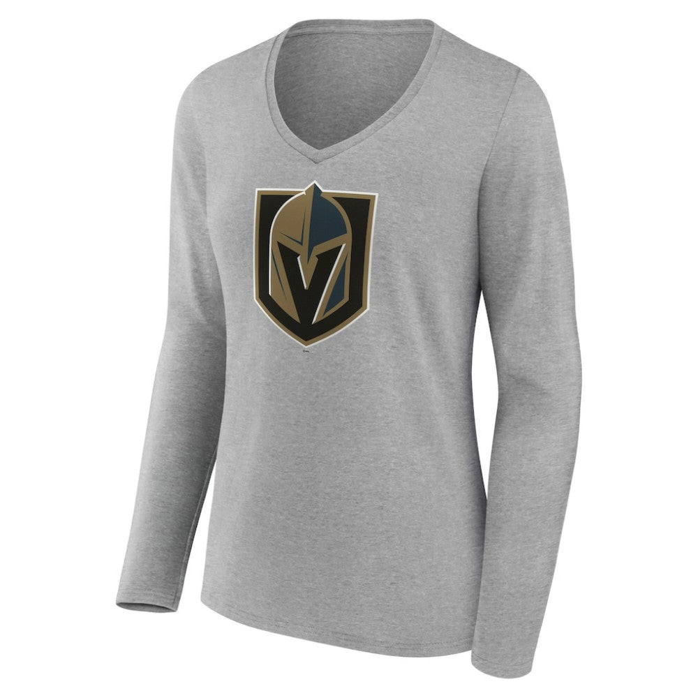 NHL Vegas Golden Knights Women's Primary Logo Long Sleeve V-Neck T-Shirt