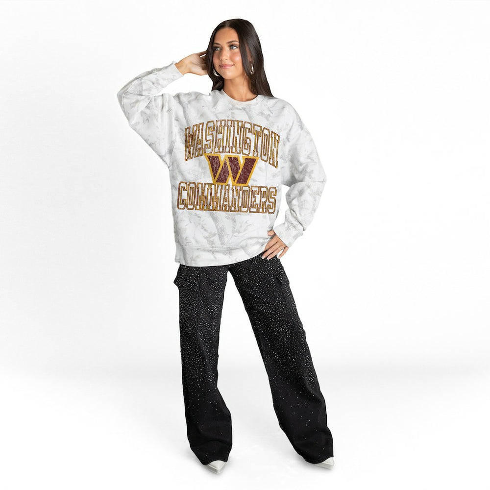 Gameday Couture Women's Whiteout Oversized Premium Fleece Sweatshirt - Washington Commanders Sweatshirts