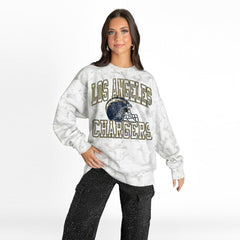Gameday Couture Women's Whiteout Oversized Premium Fleece Sweatshirt - Los Angeles Chargers Sweatshirts