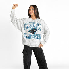 Gameday Couture Women's Whiteout Oversized Premium Fleece Sweatshirt - Carolina Panthers Sweatshirts